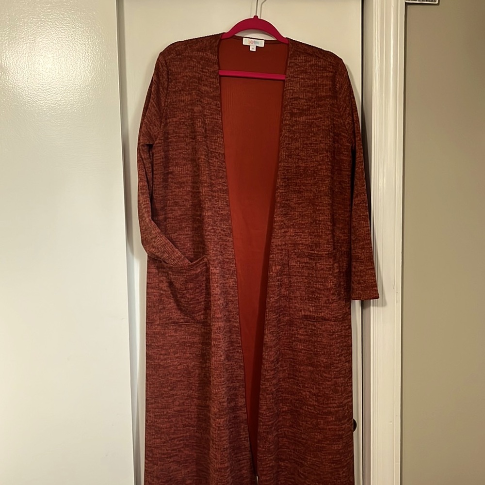 Rust Colored Long sleeve floor length sweater Like new
